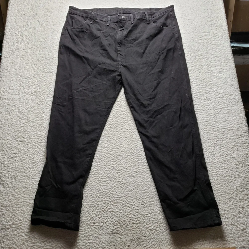 Rustler Jeans Mens 48x30 Black Relaxed Fit Straight Leg Denim Pants 87619CB